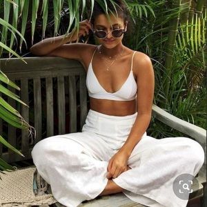 Juicy Couture | wise leg white linen pants